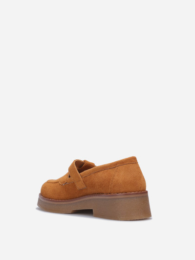 Mocassins style babies en suédine camel