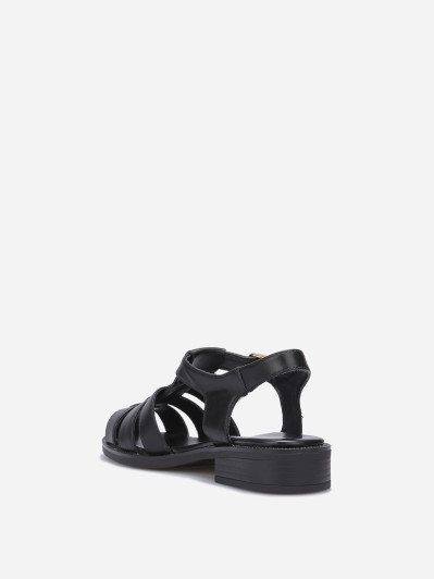 Sandales marines à boucle dorée noires