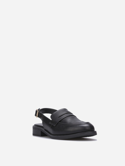 Mocassins slingback en simili noirs