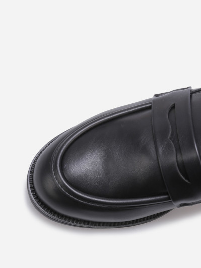 Mocassins slingback en simili noirs