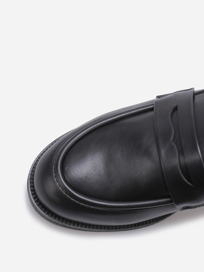 Mocassins slingback en simili noirs