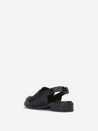 Mocassins slingback en simili noirs