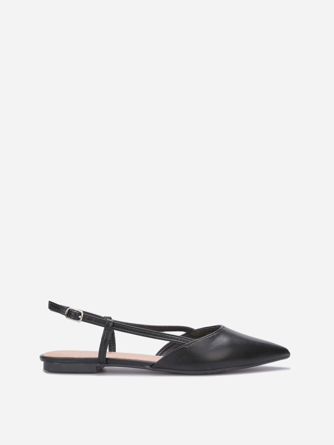 Ballerines slingback à fines brides noires