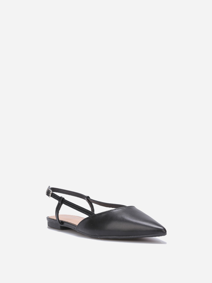 Ballerines slingback à fines brides noires