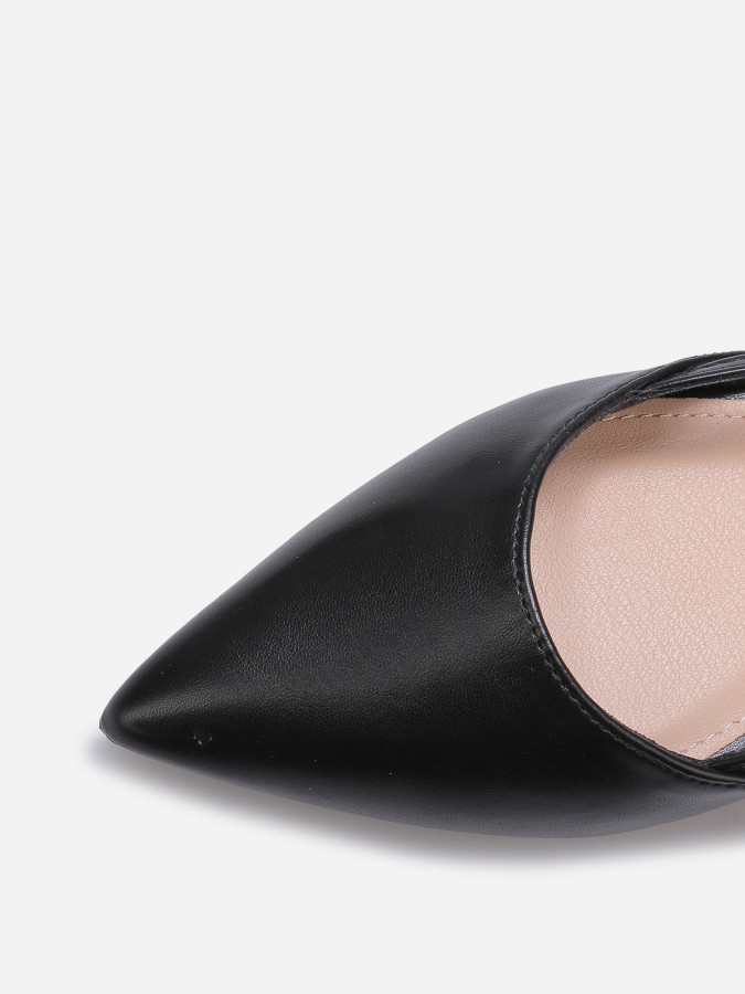 Ballerines slingback à fines brides noires