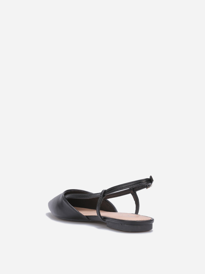 Ballerines slingback à fines brides noires