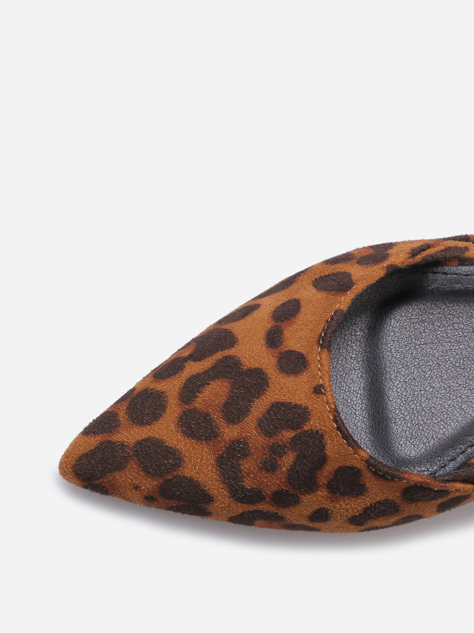 Ballerines slingback à fines brides marrons