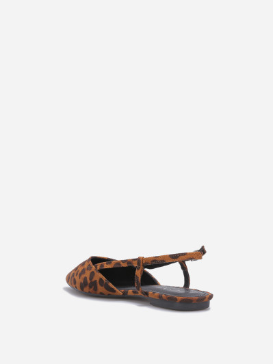 Ballerines slingback à fines brides marrons