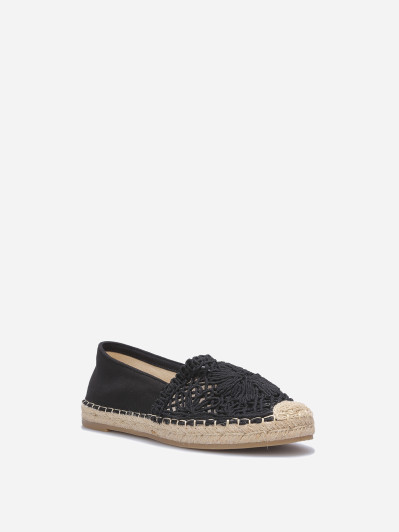 Espadrilles en crochet et résille noires