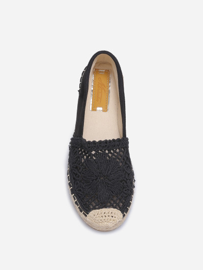 Espadrilles en crochet et résille noires