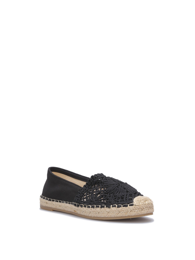Espadrilles en crochet et résille noires