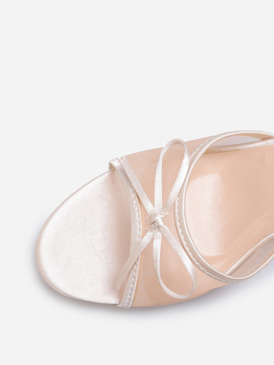 Mules en résille à nœud taupe