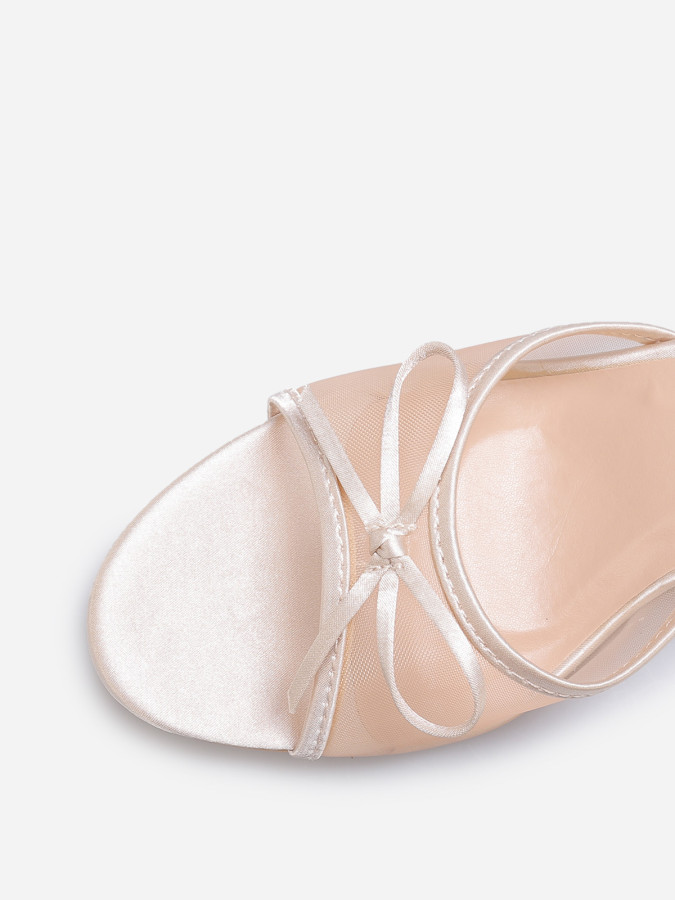 Mules en résille à nœud taupe