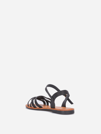 Sandales spartiates plates noires