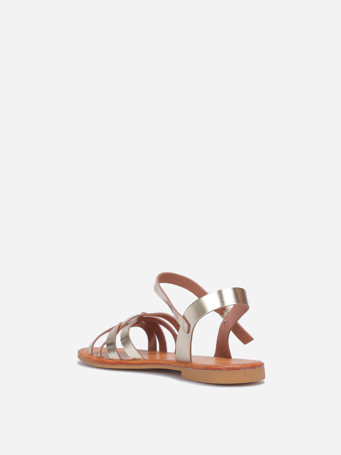 Sandales spartiates plates dorées