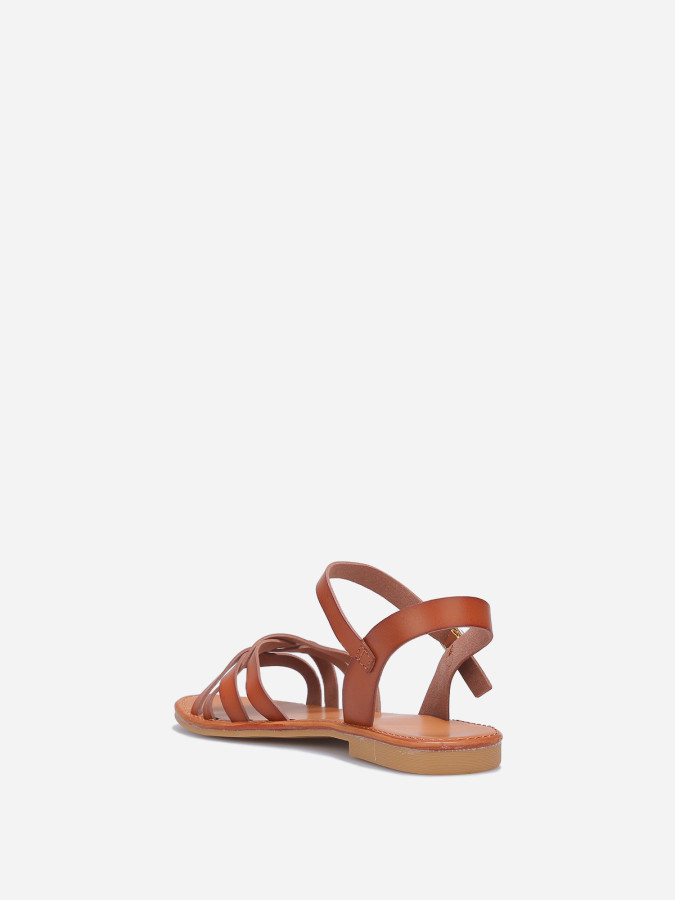 Sandales spartiates plates marron