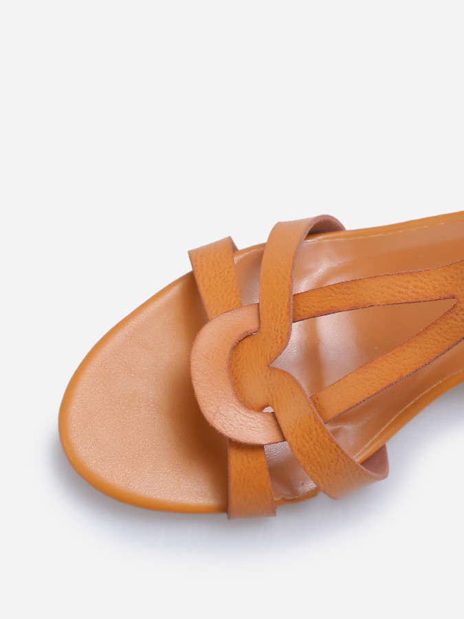 Sandales à brides entrecroisées taupe