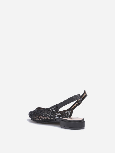 Ballerines slingback en crochet noires