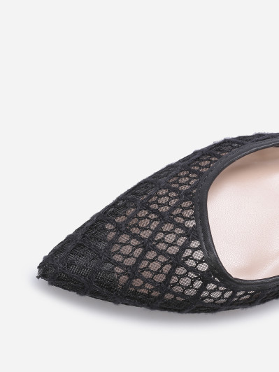 Ballerines slingback en crochet noires