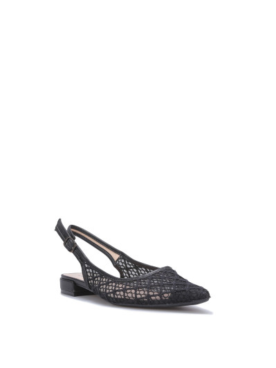 Ballerines slingback en crochet noires