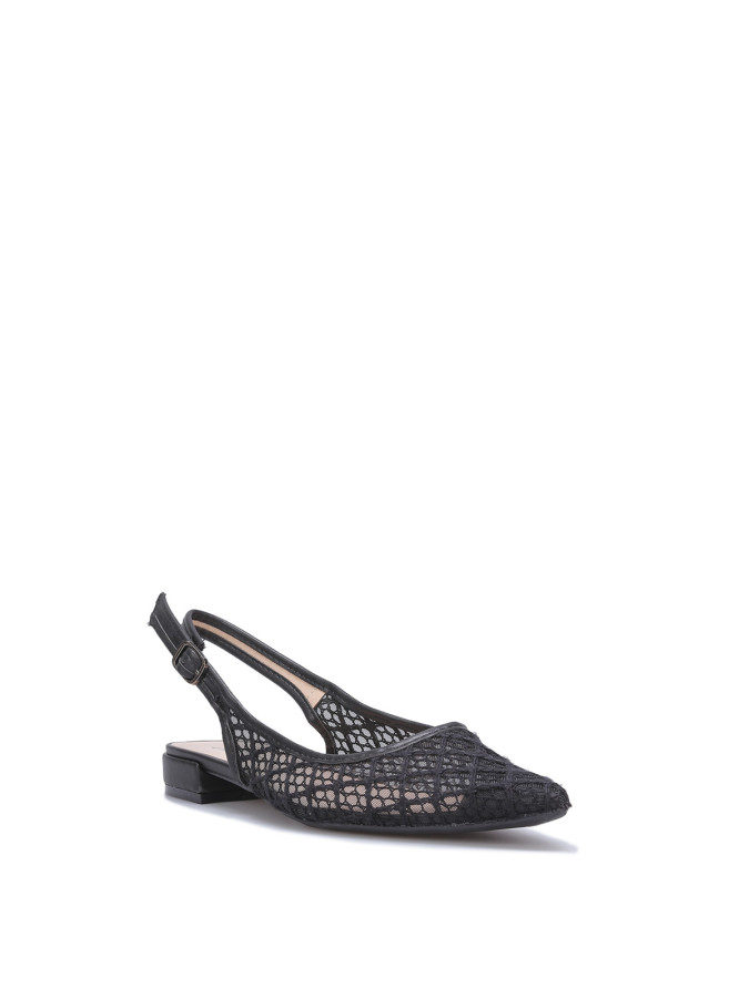 Ballerines slingback en crochet noires
