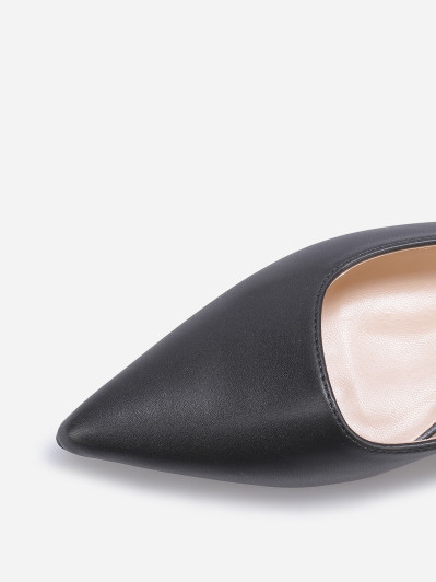 Ballerines slingback à petit talon noires