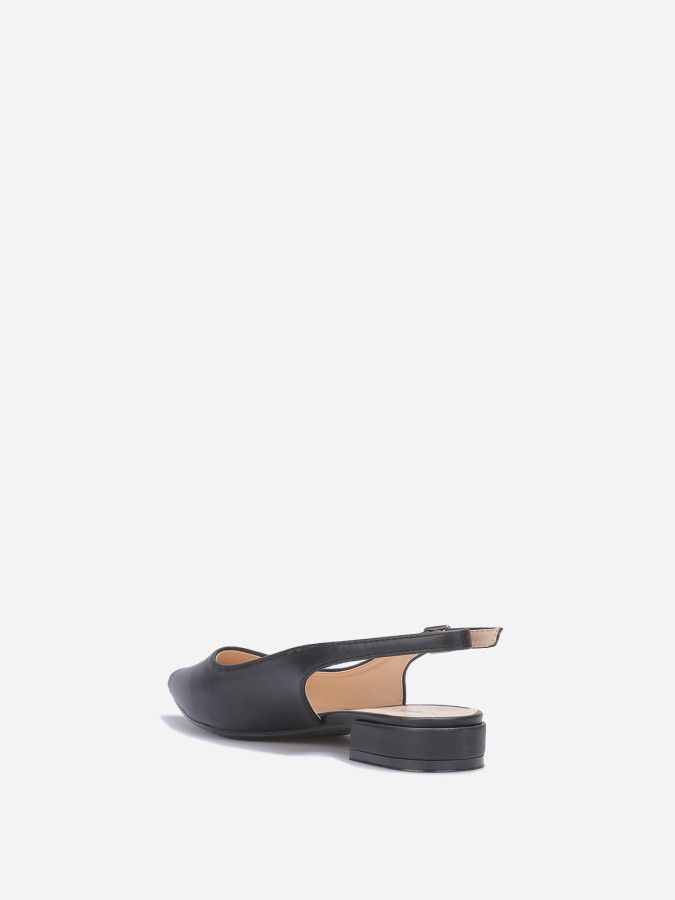 Ballerines slingback à petit talon noires