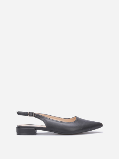 Ballerines slingback à petit talon noires