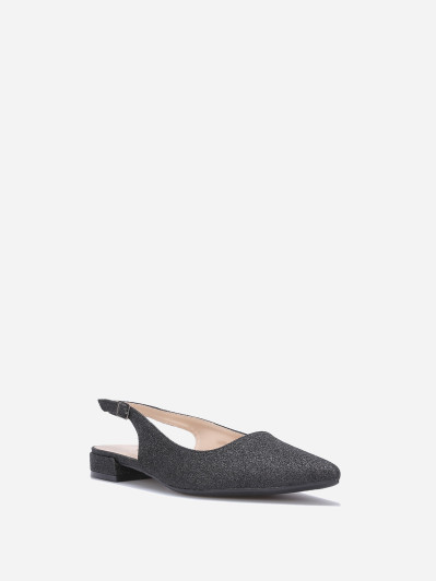 Ballerines slingback à paillettes noires
