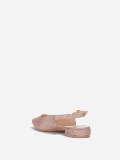 Ballerines slingback à paillettes rose dorées