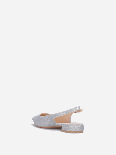 Ballerines slingback à paillettes argentées