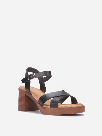 Sandales à plateforme et talon noires