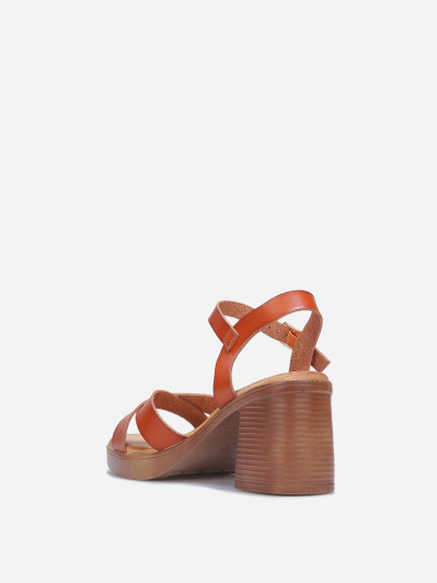 Sandales à plateforme et talon camel