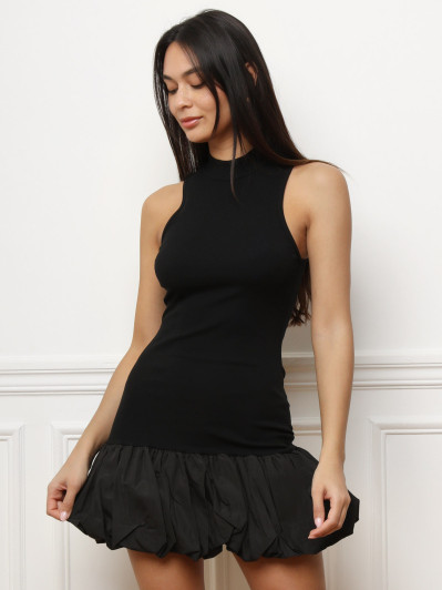 Robe en maille effet boule noire