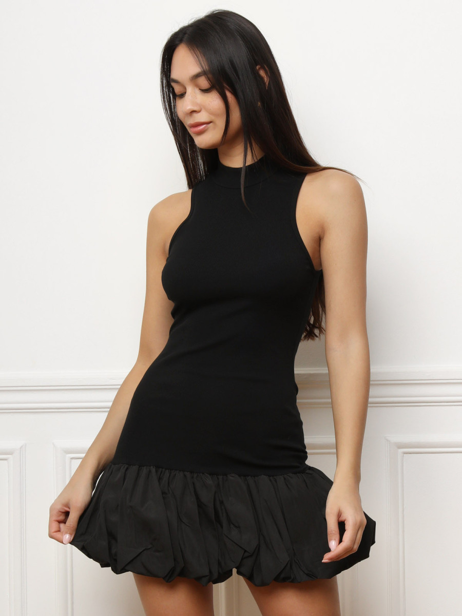 Robe en maille effet boule noire