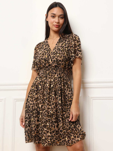 Robe patineuse à motif animalier