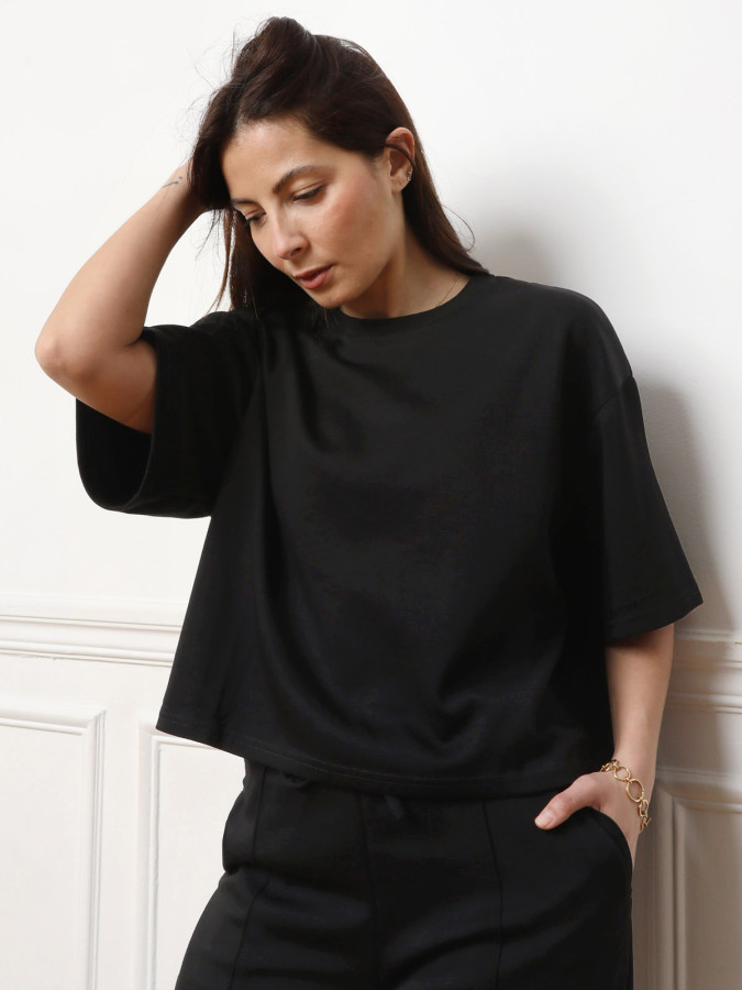 T-shirt basique à coupe ample noir