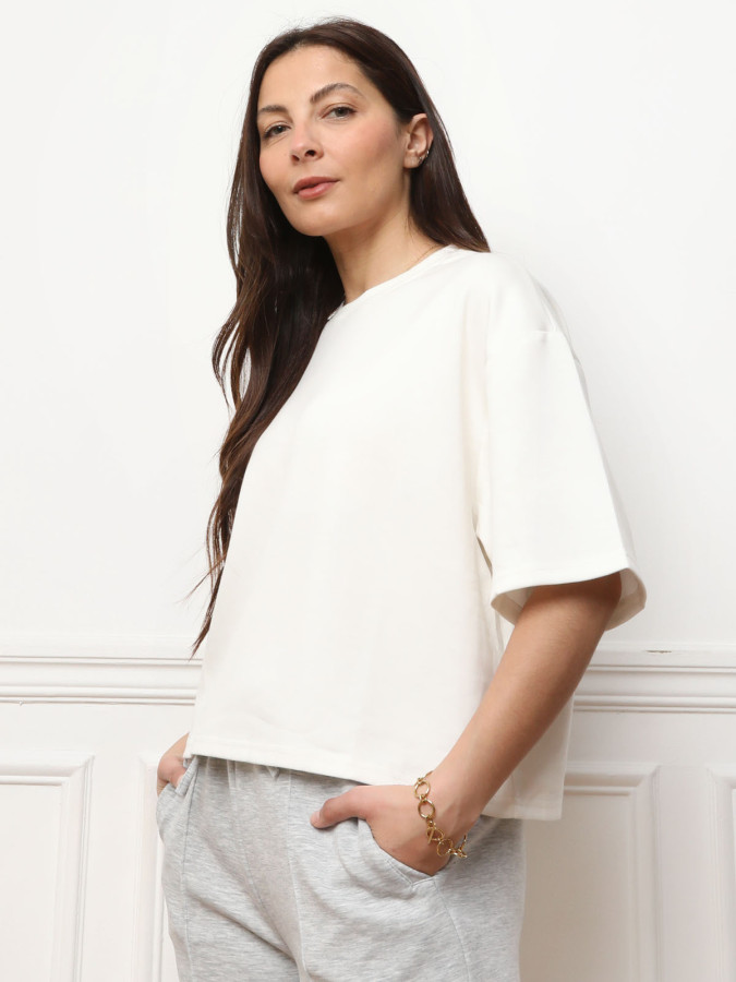 T-shirt basique à coupe ample blanc