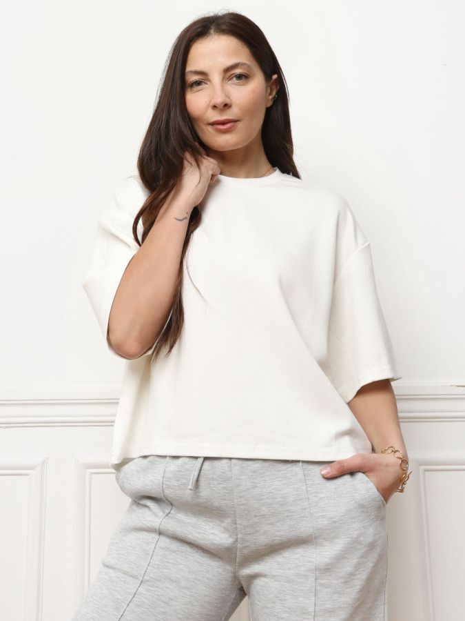T-shirt basique à coupe ample blanc