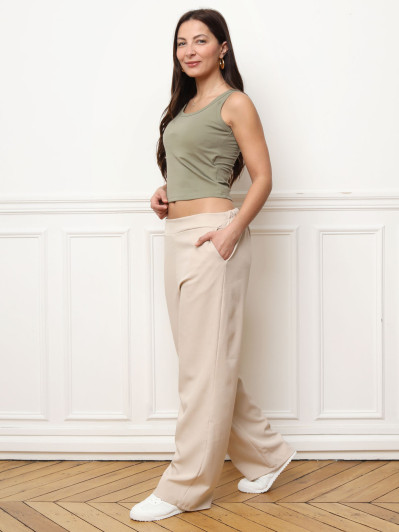 Débardeur kaki push-up à col rond