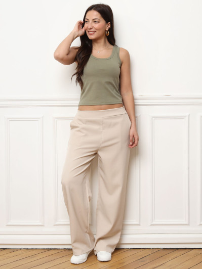 Débardeur kaki push-up à col rond