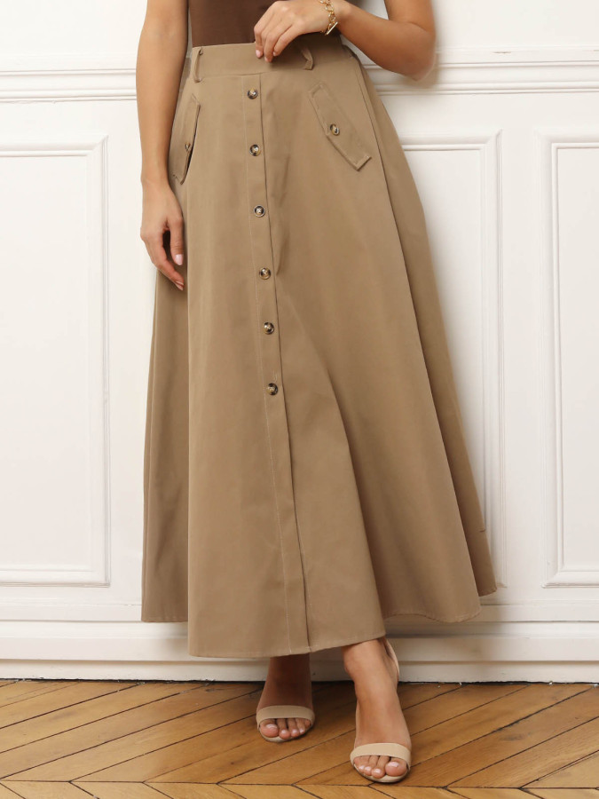 jupe longue avec bouton