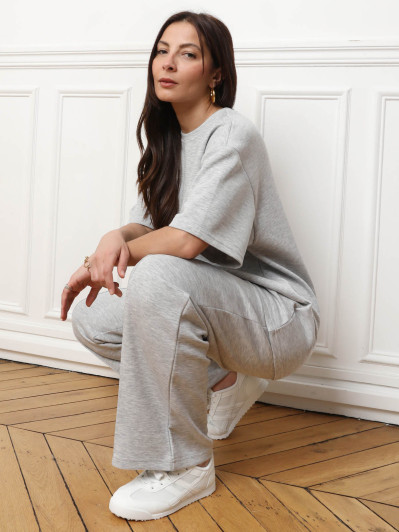 Pantalon jogging large gris