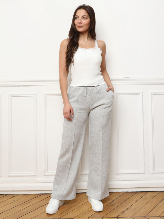 Débardeur en maille à dentelle blanc