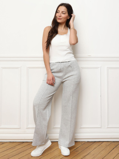 Débardeur en maille à dentelle blanc