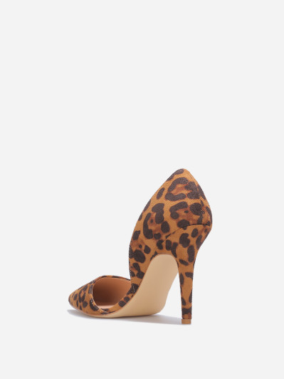 Escarpin D'Orsay à talon aiguille imprimé léopard
