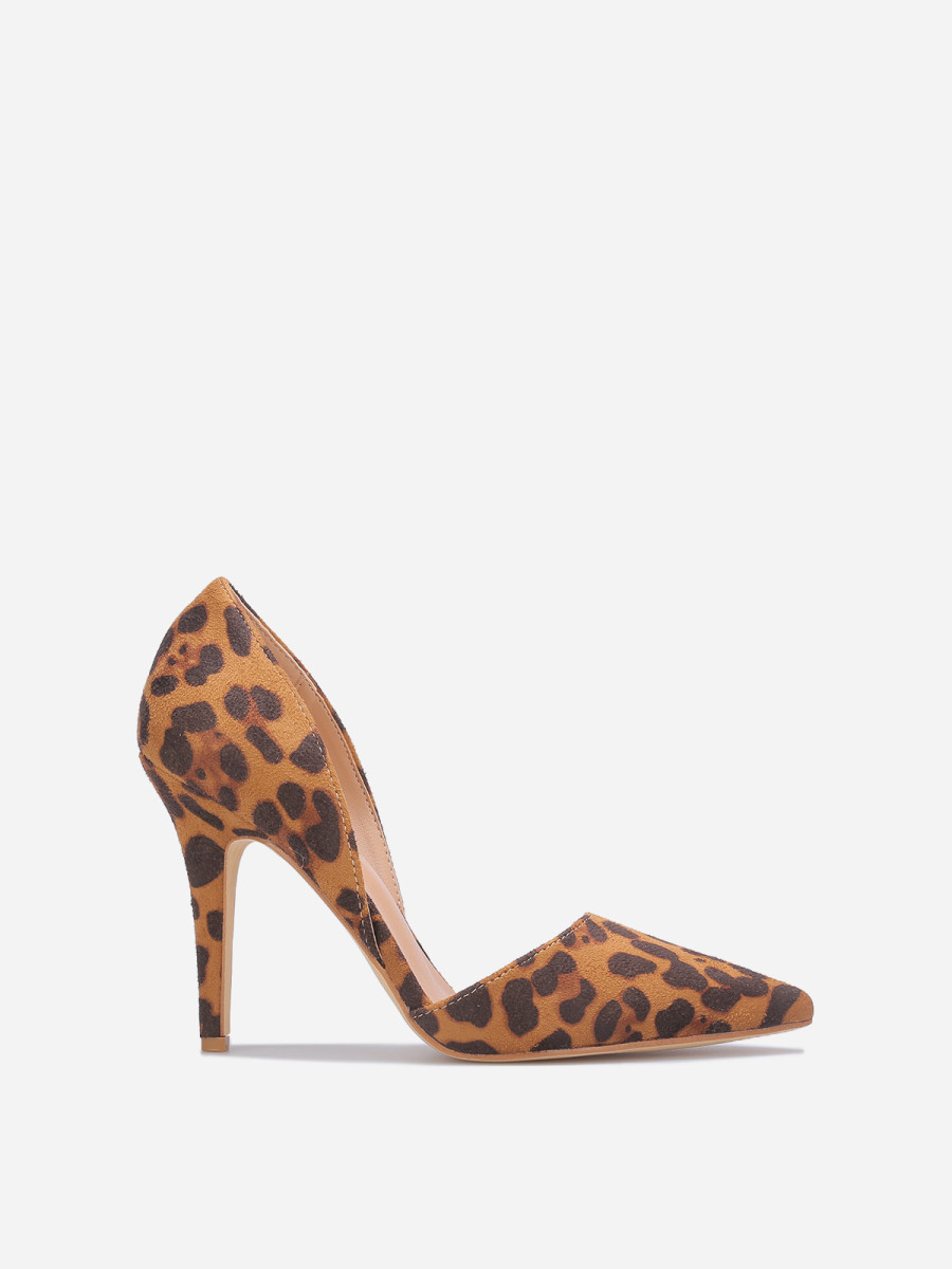 Escarpin D'Orsay à talon aiguille imprimé léopard