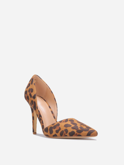 Escarpin D'Orsay à talon aiguille imprimé léopard