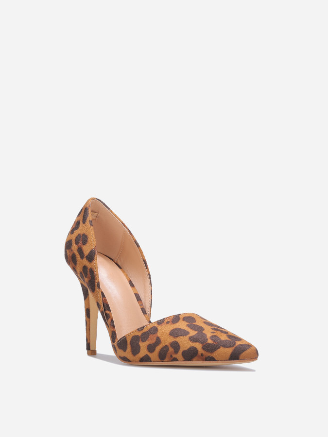 Escarpin D'Orsay à talon aiguille imprimé léopard
