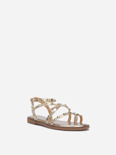 Sandales dorées cloutées